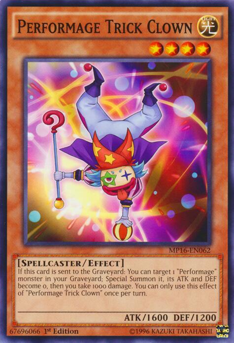 Performage Trick Clown MP16-EN062 card from 2016 Mega-Tins Mega Pack
