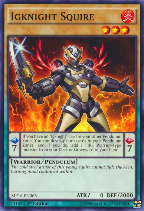 Igknight Squire MP16-EN065 card from 2016 Mega-Tins Mega Pack