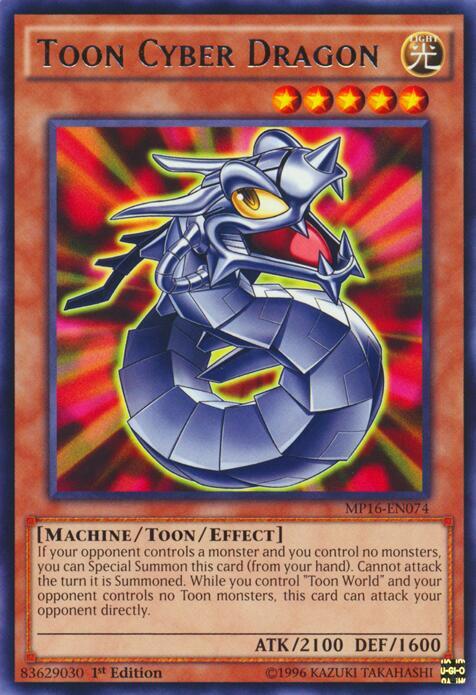 Toon Cyber Dragon MP16-EN074 card from 2016 Mega-Tins Mega Pack