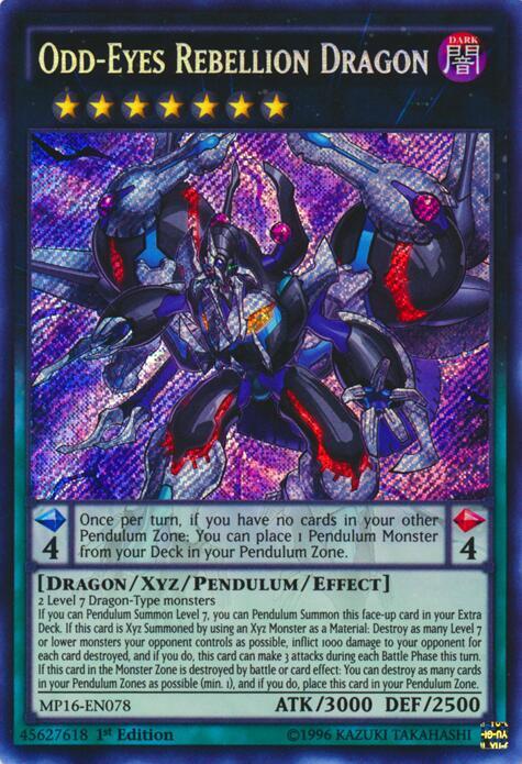 Odd-Eyes Rebellion Dragon MP16-EN078 card from 2016 Mega-Tins Mega Pack