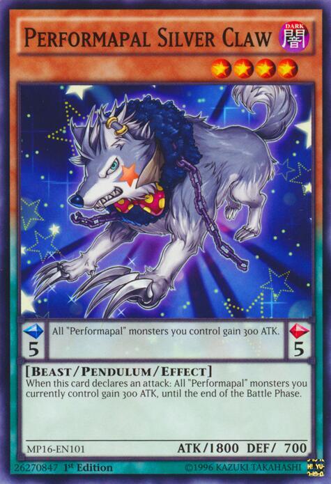 Performapal Silver Claw MP16-EN101 card from 2016 Mega-Tins Mega Pack