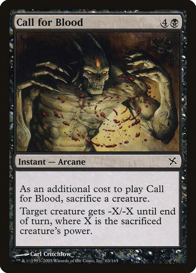 Call for Blood 63 card from Betrayers of Kamigawa