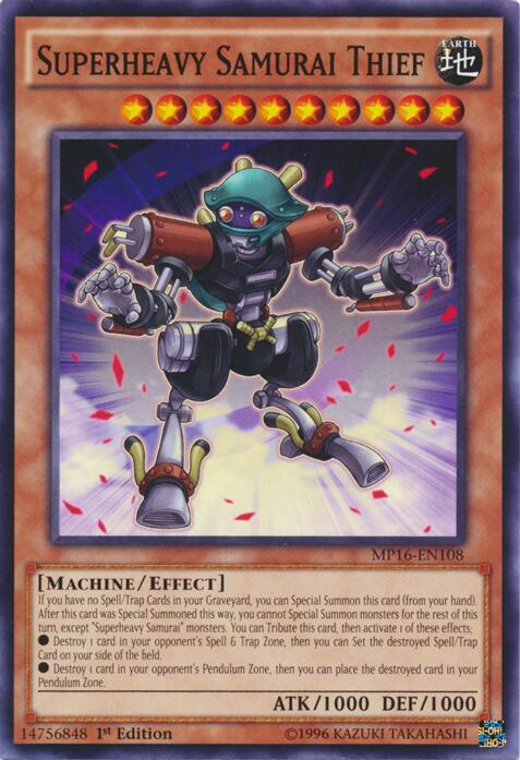 Superheavy Samurai Thief MP16-EN108 card from 2016 Mega-Tins Mega Pack