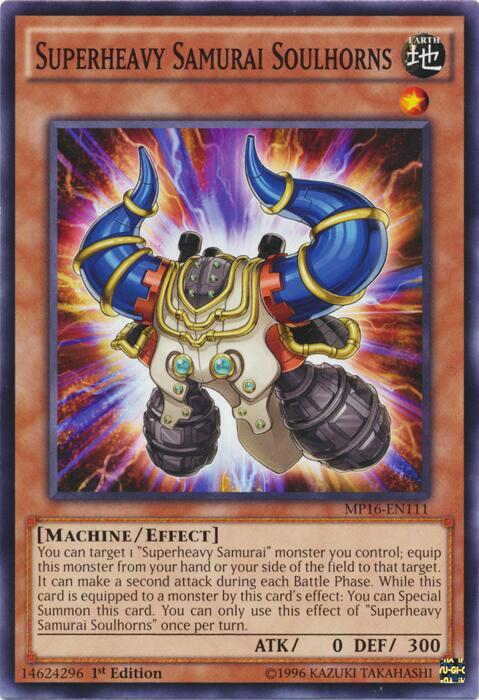 Superheavy Samurai Soulhorns MP16-EN111 card from 2016 Mega-Tins Mega Pack