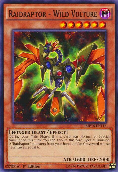 Raidraptor - Wild Vulture MP16-EN116 card from 2016 Mega-Tins Mega Pack