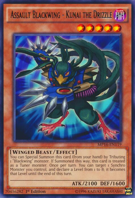 Assault Blackwing - Kunai the Drizzle MP16-EN119 card from 2016 Mega-Tins Mega Pack