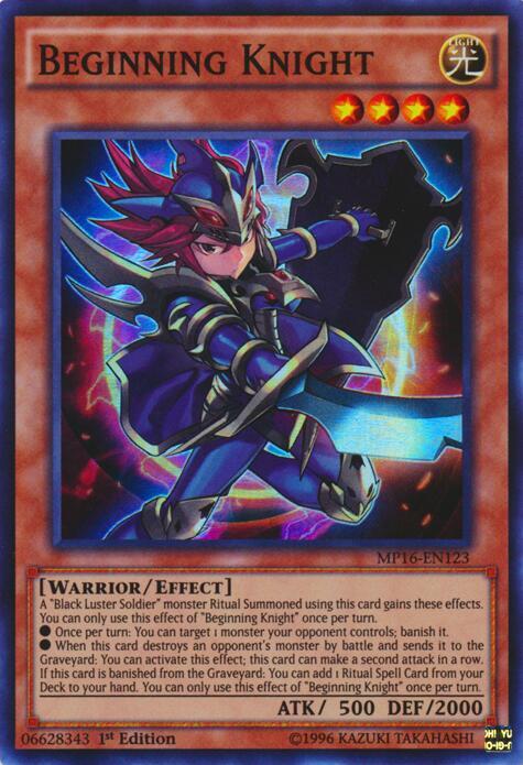 Beginning Knight MP16-EN123 card from 2016 Mega-Tins Mega Pack