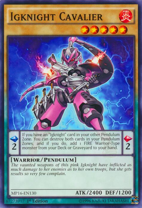 Igknight Cavalier MP16-EN130 card from 2016 Mega-Tins Mega Pack