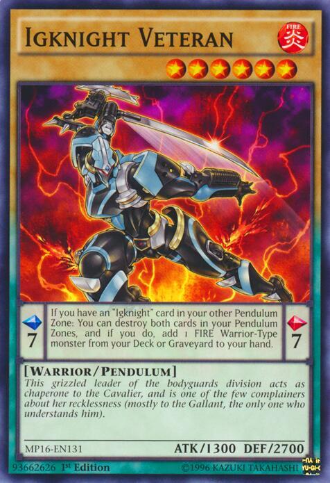 Igknight Veteran MP16-EN131 card from 2016 Mega-Tins Mega Pack