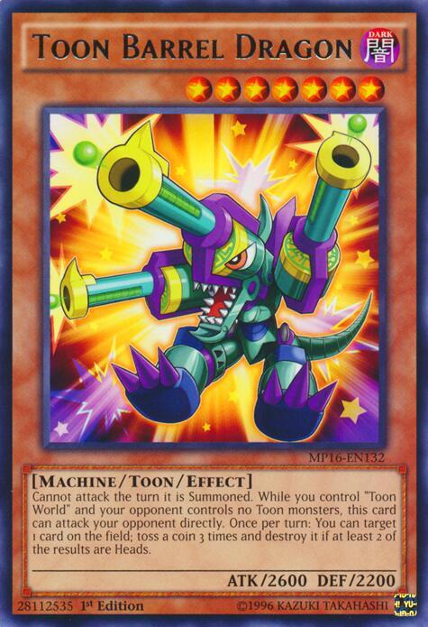 Toon Barrel Dragon MP16-EN132 card from 2016 Mega-Tins Mega Pack