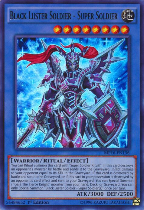 Black Luster Soldier - Super Soldier MP16-EN136 card from 2016 Mega-Tins Mega Pack