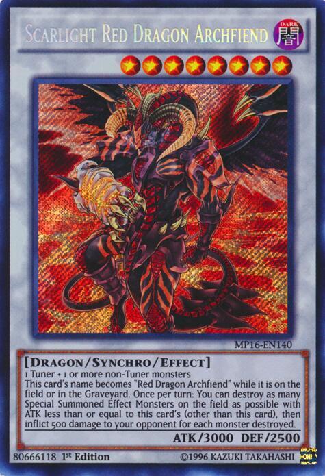 Scarlight Red Dragon Archfiend MP16-EN140 card from 2016 Mega-Tins Mega Pack