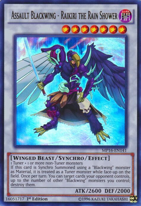Assault Blackwing - Raikiri the Rain Shower MP16-EN141 card from 2016 Mega-Tins Mega Pack