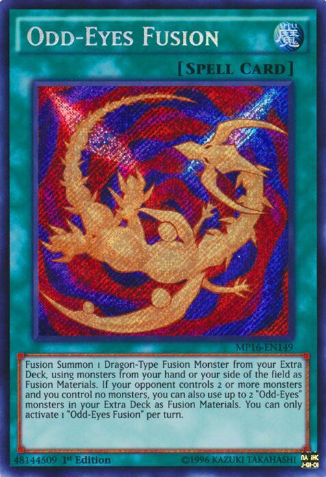 Odd-Eyes Fusion MP16-EN149 card from 2016 Mega-Tins Mega Pack
