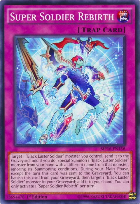 Super Soldier Rebirth MP16-EN156 card from 2016 Mega-Tins Mega Pack