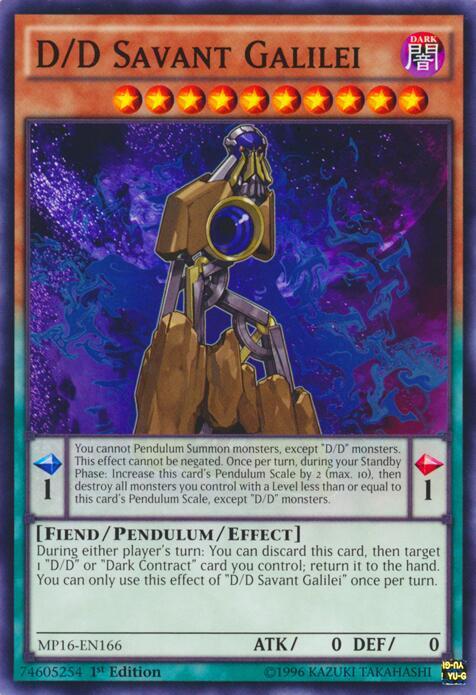 D/D Savant Galilei MP16-EN166 card from 2016 Mega-Tins Mega Pack