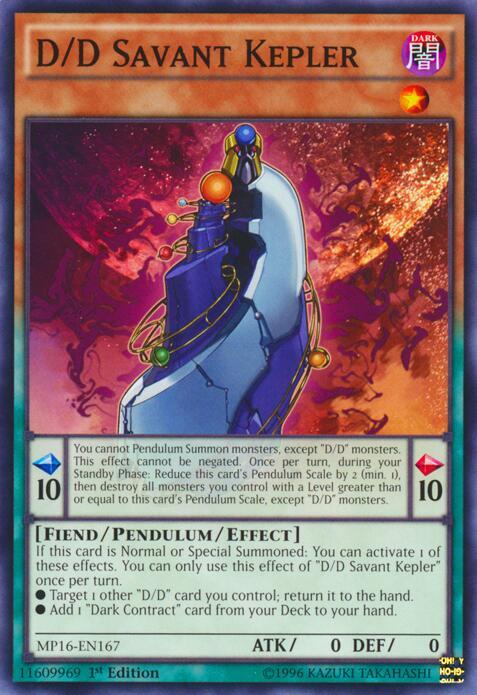 D/D Savant Kepler MP16-EN167 card from 2016 Mega-Tins Mega Pack