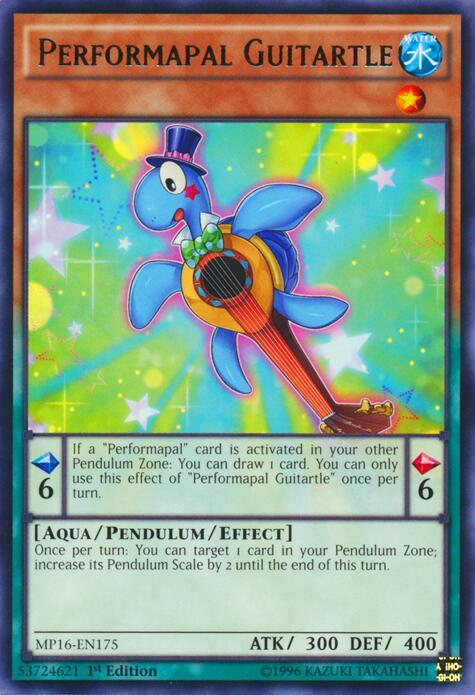 Performapal Guitartle MP16-EN175 card from 2016 Mega-Tins Mega Pack