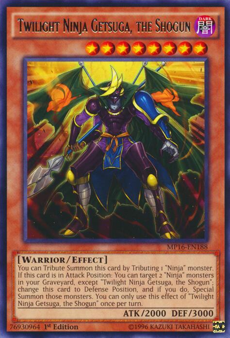 Twilight Ninja Getsuga, the Shogun MP16-EN188 card from 2016 Mega-Tins Mega Pack