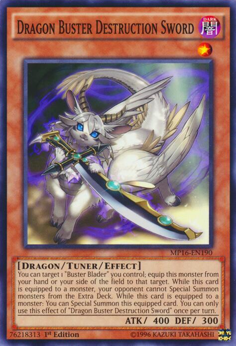Dragon Buster Destruction Sword MP16-EN190 card from 2016 Mega-Tins Mega Pack