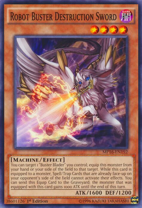 Robot Buster Destruction Sword MP16-EN192 card from 2016 Mega-Tins Mega Pack