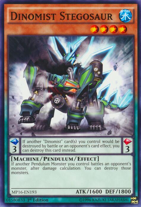Dinomist Stegosaur MP16-EN193 card from 2016 Mega-Tins Mega Pack