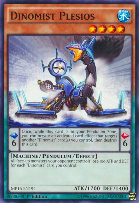 Dinomist Plesios MP16-EN194 card from 2016 Mega-Tins Mega Pack