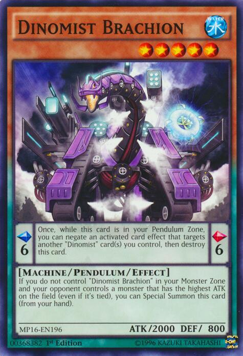 Dinomist Brachion MP16-EN196 card from 2016 Mega-Tins Mega Pack