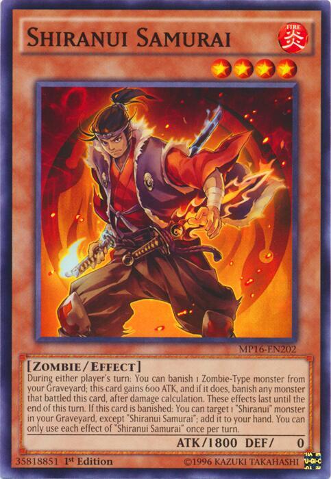 Shiranui Samurai MP16-EN202 card from 2016 Mega-Tins Mega Pack