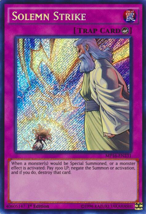 Solemn Strike MP16-EN231 card from 2016 Mega-Tins Mega Pack