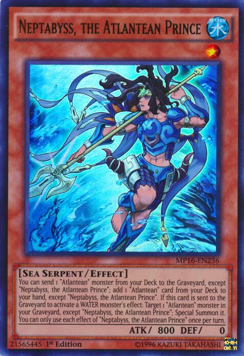 Neptabyss, the Atlantean Prince MP16-EN236 card from 2016 Mega-Tins Mega Pack
