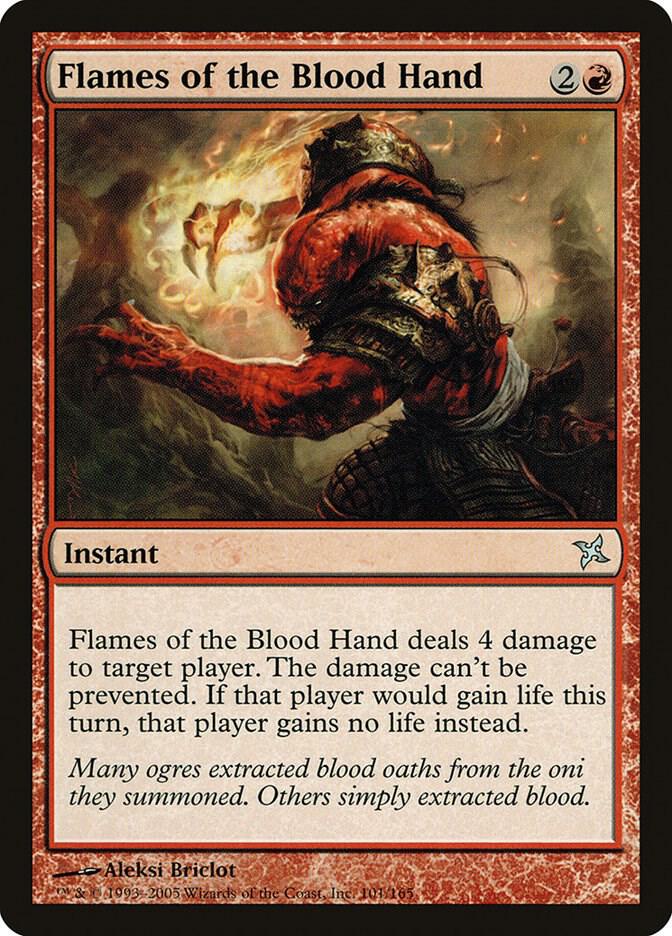 Flames of the Blood Hand 101 card from Betrayers of Kamigawa
