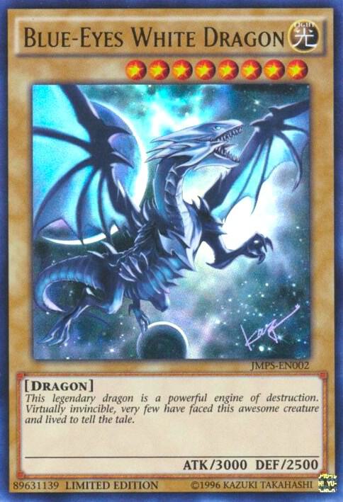 Blue-Eyes White Dragon JMPS-EN002 card from Shonen Jump Magazine Promos
