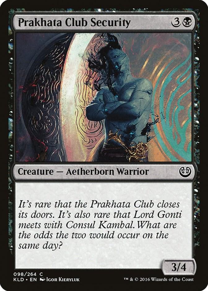 Prakhata Club Security 98 card from Kaladesh