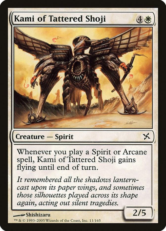 Kami of Tattered Shoji 11 card from Betrayers of Kamigawa