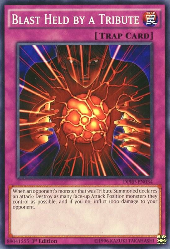 Blast Held by a Tribute DPRP-EN034 card from Duelist Pack: Rivals of the Pharaoh