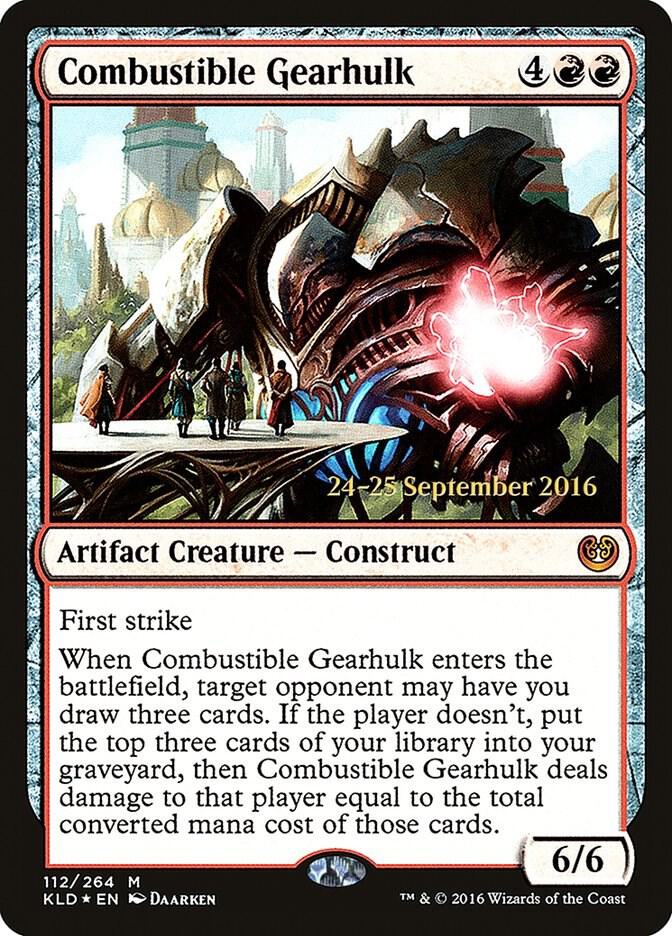 Combustible Gearhulk 112 card from Prerelease Cards