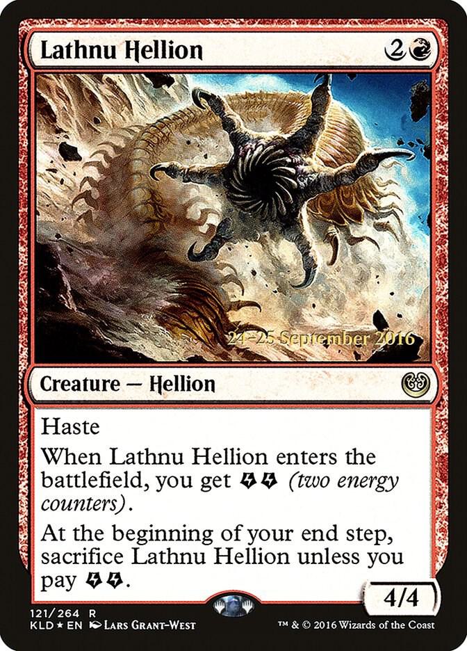Lathnu Hellion 121 card from Prerelease Cards
