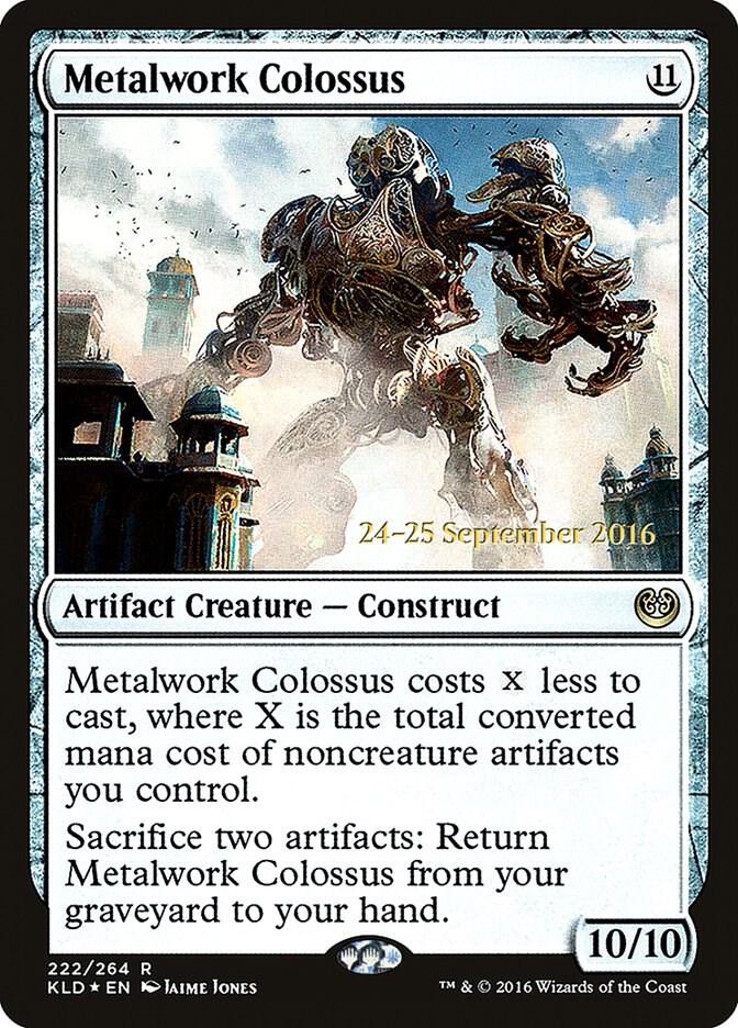 Metalwork Colossus 222 card from Prerelease Cards