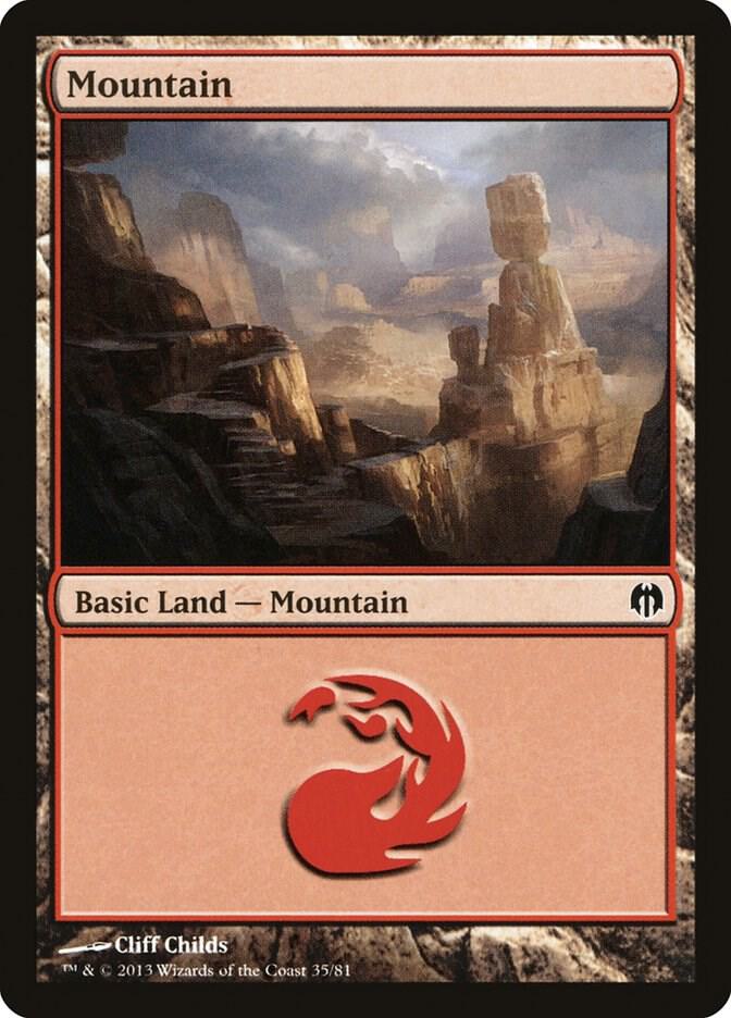Mountain 35 card from Duel Decks: Heroes vs. Monsters