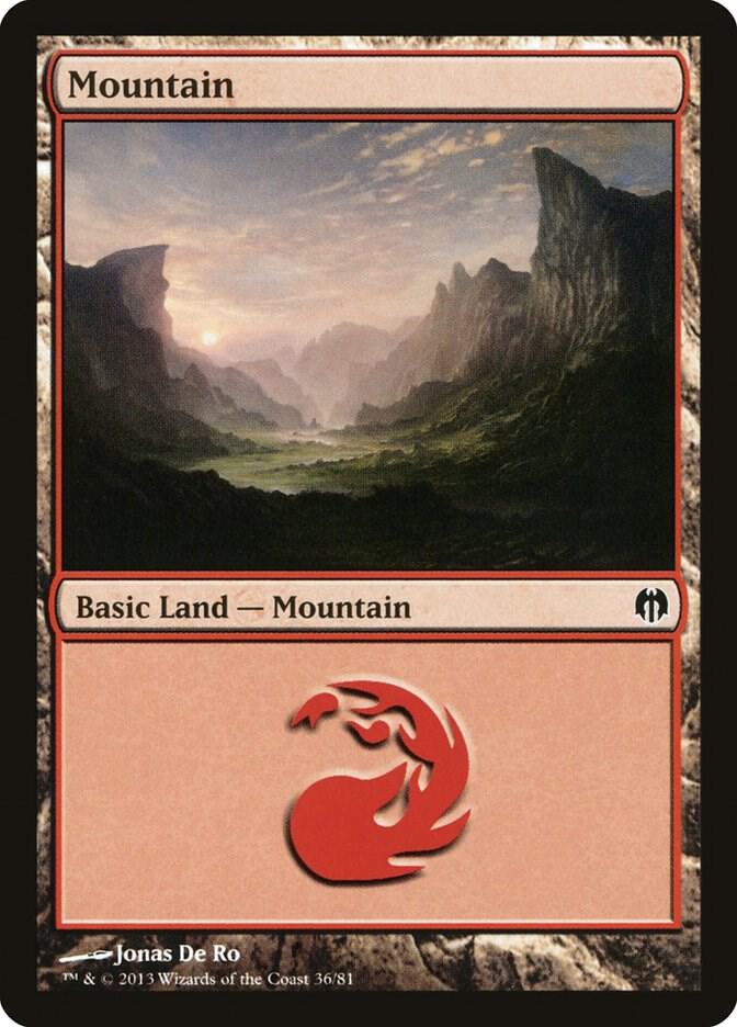 Mountain 36 card from Duel Decks: Heroes vs. Monsters