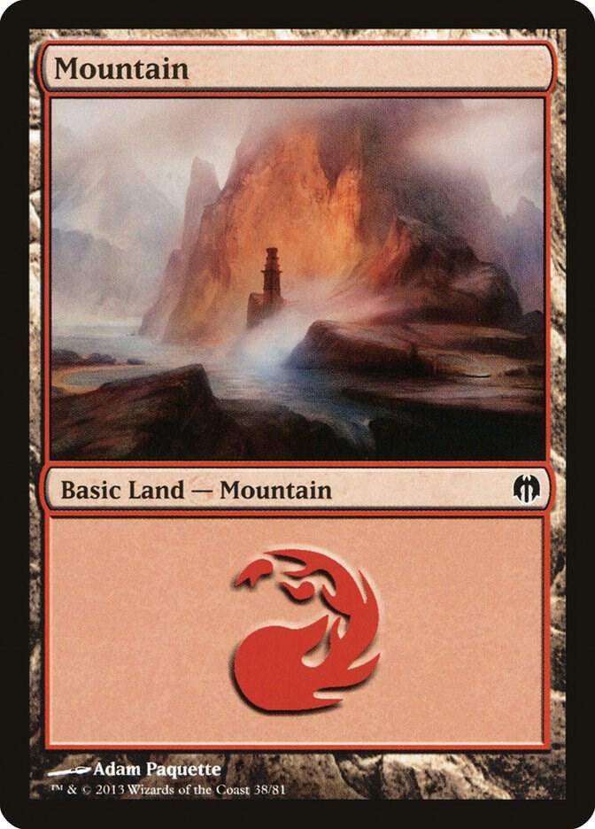 Mountain 38 card from Duel Decks: Heroes vs. Monsters