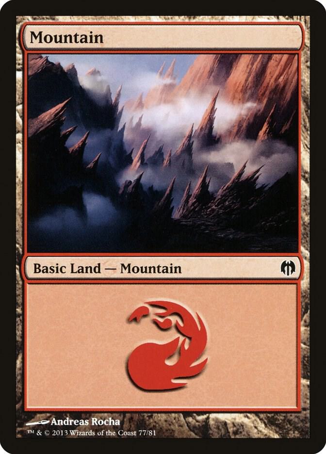 Mountain 77 card from Duel Decks: Heroes vs. Monsters