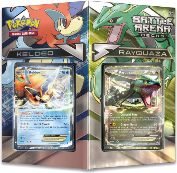 Battle Arena Decks: Keldeo EX vs Rayquaza EX card from XY - Steam Siege