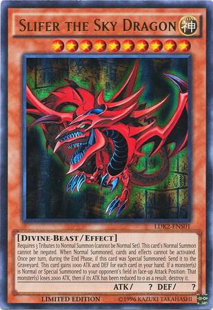 Slifer the Sky Dragon LDK2-ENS01 card from Legendary Decks II
