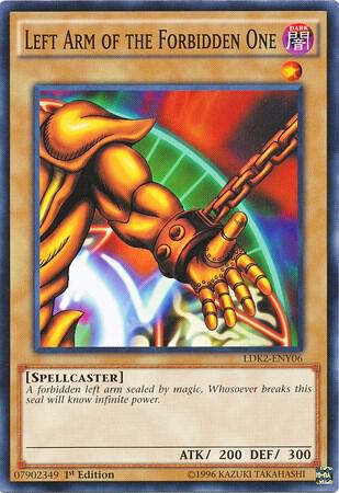 Left Arm of the Forbidden One LDK2-ENY06 card from Legendary Decks II