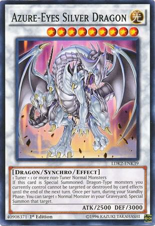 Azure-Eyes Silver Dragon LDK2-ENK39 card from Legendary Decks II