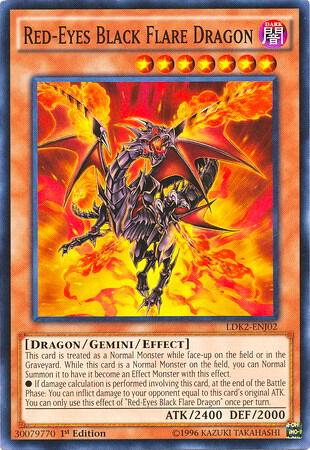 Red-Eyes Black Flare Dragon LDK2-ENJ02 card from Legendary Decks II