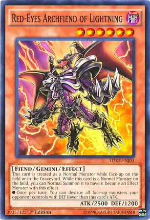 Red-Eyes Archfiend of Lightning LDK2-ENJ03 card from Legendary Decks II