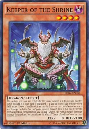 Keeper of the Shrine LDK2-ENJ22 card from Legendary Decks II